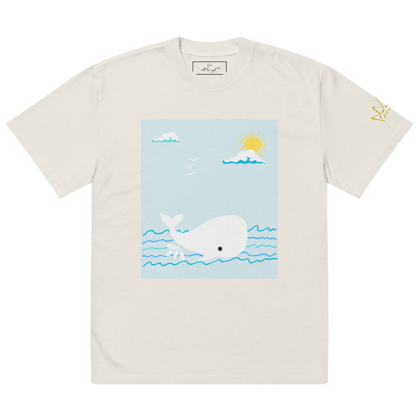 Happy Moby on Waves Oversized T-shirt