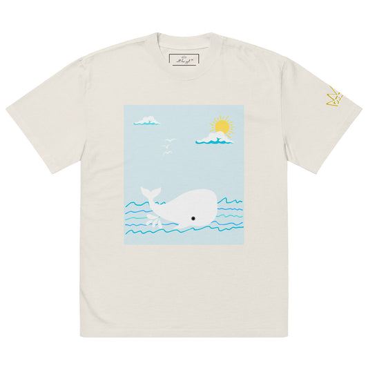 Happy Moby on Waves Oversized T-shirt