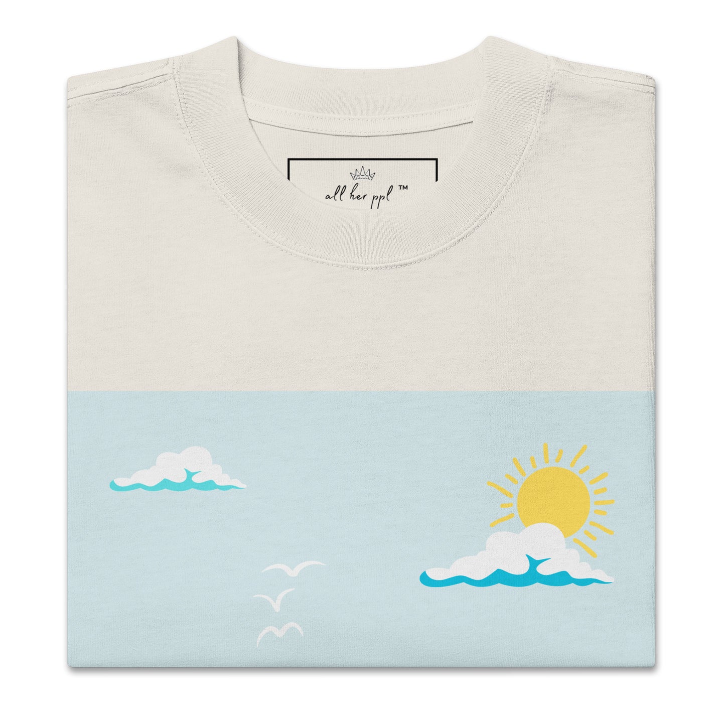 Happy Moby on Waves Oversized T-shirt