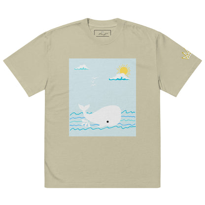 Happy Moby on Waves Oversized T-shirt